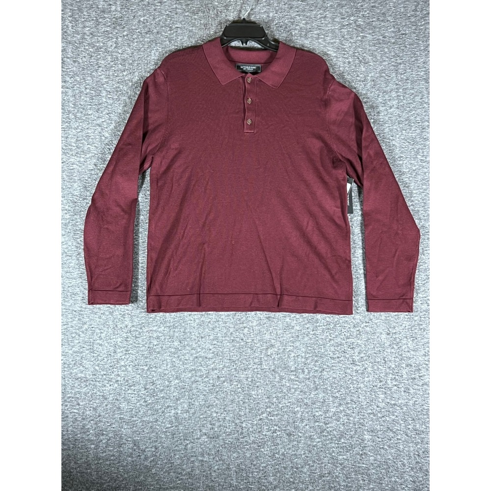 Liverpool Los Angeles Mens‎ Burgundy Crewneck Raglan Sweater Size Medium